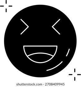 Happy Line vector Icon Design
