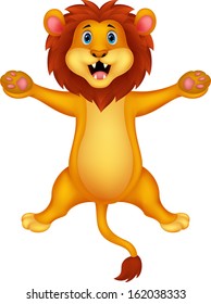 Happy lion cartoon