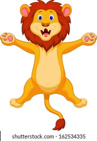Happy lion cartoon