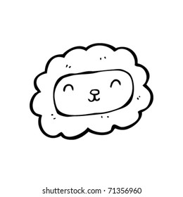 caricatura de la cara del león feliz