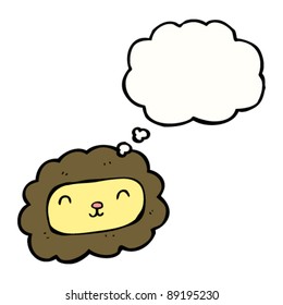 happy lion face cartoon