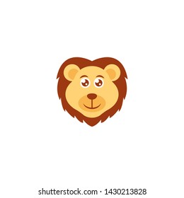 happy lion head vector on a white background