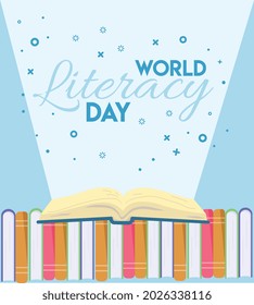 Happy Literacy Day book vector illustration