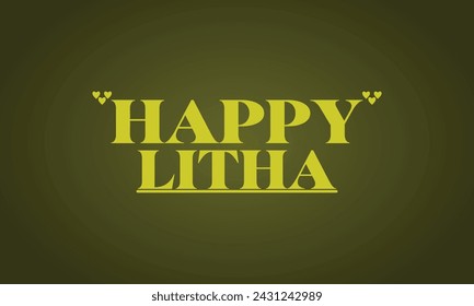 Happy Litha Stylish Text Illustration Design