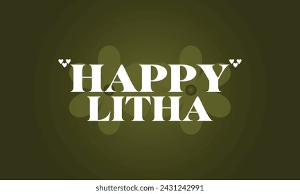 Happy Litha Stylish Text Illustration Design