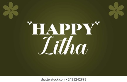 Happy Litha Stylish Text Illustration Design