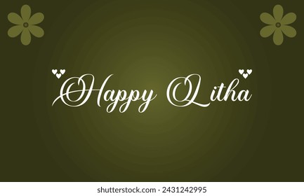 Happy Litha Stylish Text illustration Design