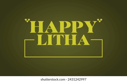 Happy Litha Stylish Text Illustration Design