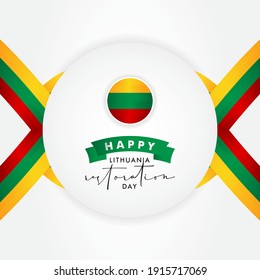 Happy Lithuania Restoration Day Vector Design Template Background