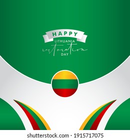 Happy Lithuania Restoration Day Vector Design Template Background