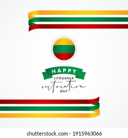 Happy Lithuania Restoration Day Vector Design Template Background