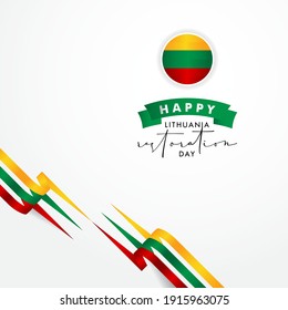 Happy Lithuania Restoration Day Vector Design Template Background