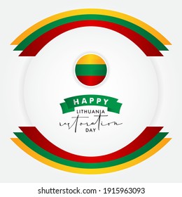 Happy Lithuania Restoration Day Vector Design Template Background