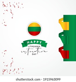 Happy Lithuania Restoration Day Vector Design Template Background