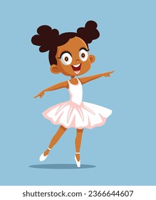 
Happy Little Ballerina Dancing Vector Cartoon Illustration
Cheerful girl taking ballet classes wearing a tutu skirt
