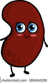 Happy little bean, illustration, vector on white background