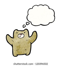 glücklicher kleiner Bär mit Denkblase