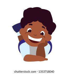 happy little black boy character