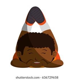 happy little black boy character