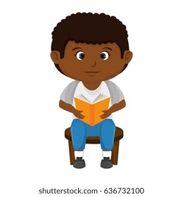 happy little black boy character