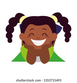 happy little black girl character