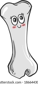 Happy little bone, illustration, vector on white background.