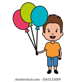 happy little boy with balloons air character