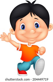 Happy little boy cartoon
