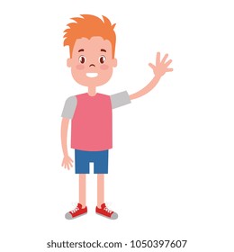 happy little boy character