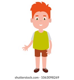 happy little boy character
