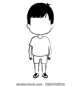 happy little boy character