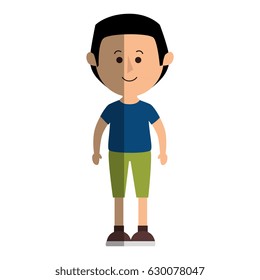 happy little boy character