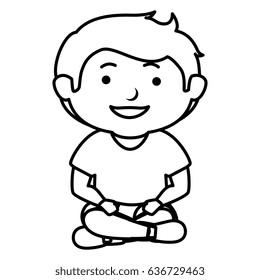 happy little boy character