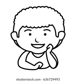 happy little boy character