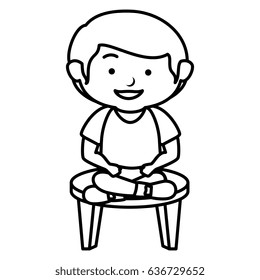 happy little boy character