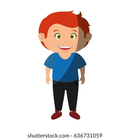 happy little boy character