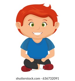 happy little boy character