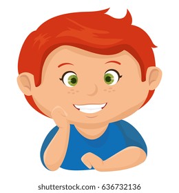 happy little boy character