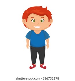 happy little boy character