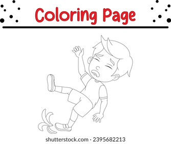 happy little boy coloring page