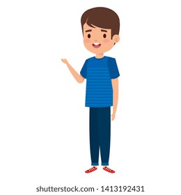 happy little boy comic character