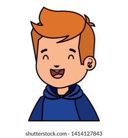 happy little boy comic character