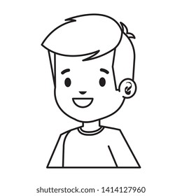 happy little boy comic character
