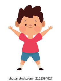 personaje cómico de niño feliz