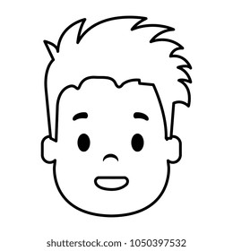 happy little boy head character