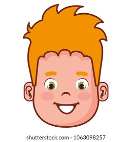 happy little boy head character