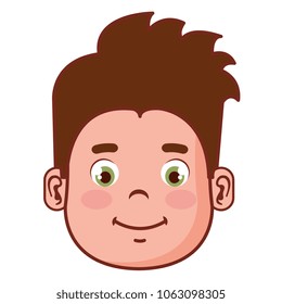 happy little boy head character