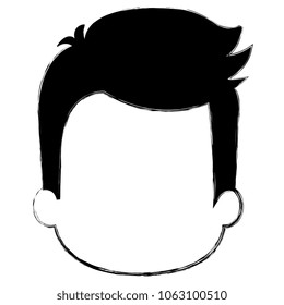 happy little boy head character