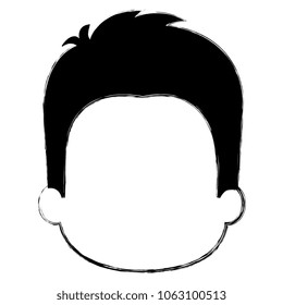 happy little boy head character