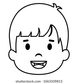 happy little boy head character